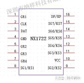 「纳祥科技」数字LED灯驱动NX1722内部集成键盘扫描等电路(图2)