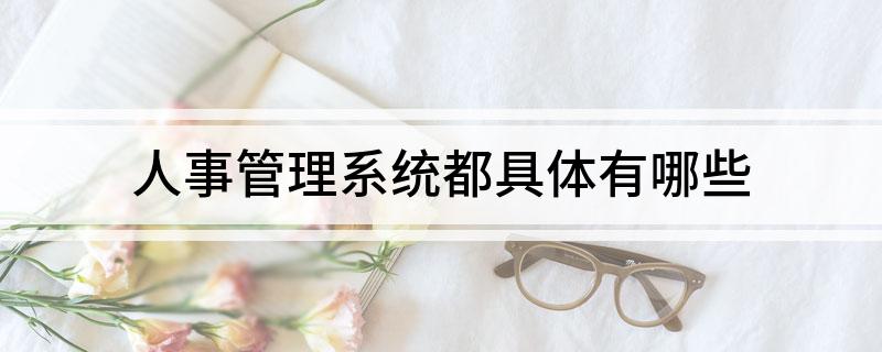 人事管理系统都具体有哪些(图1)